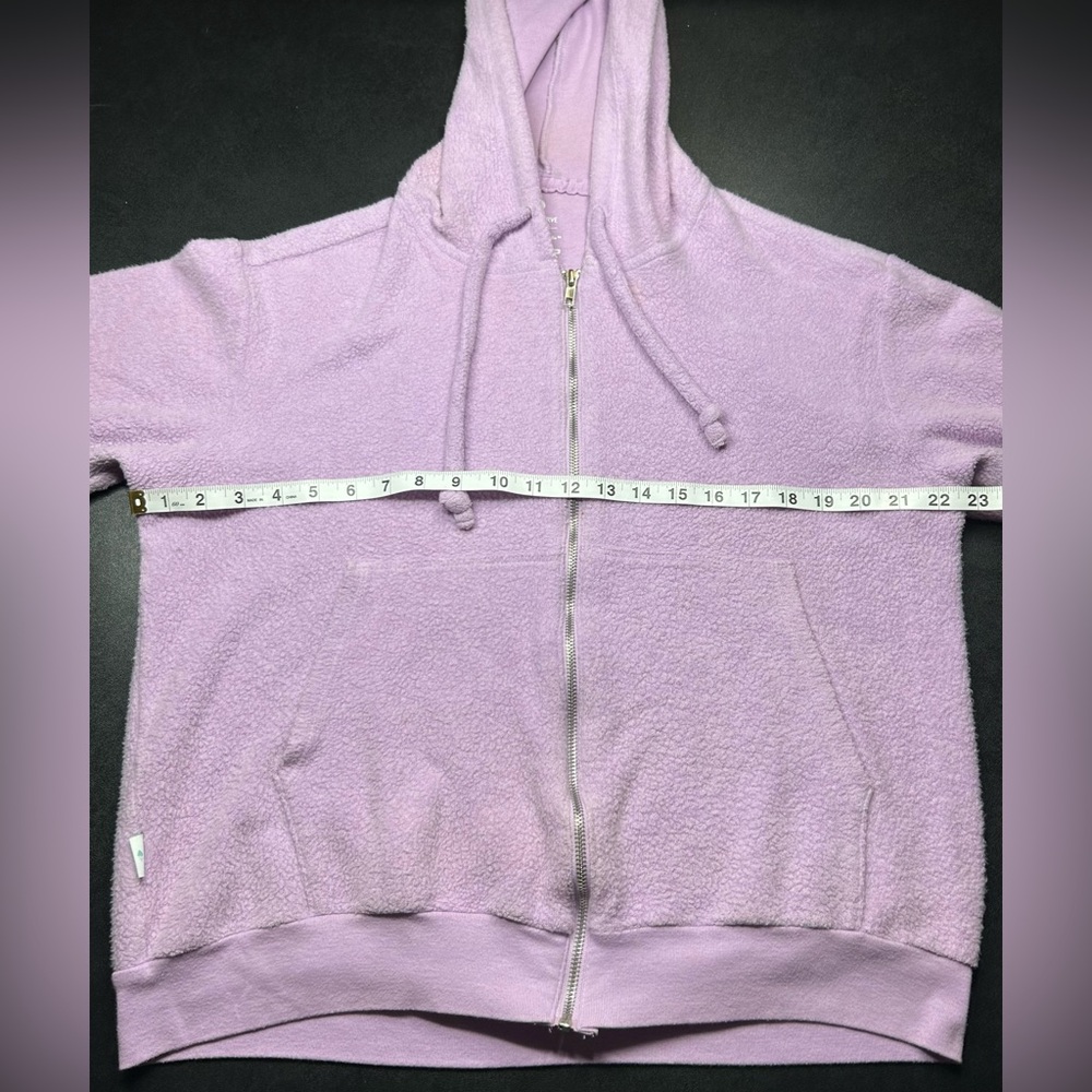 Soft Serve Size S Light Purple Cloud Cotton Zipper Hooded Swearshirt - Picture 3 of 4